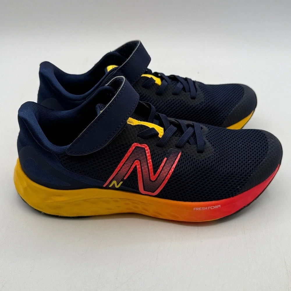 New Balance Fresh Foam Arishi v4 Shoes Boys Size 3 Navy Yellow Running PAARIKB4